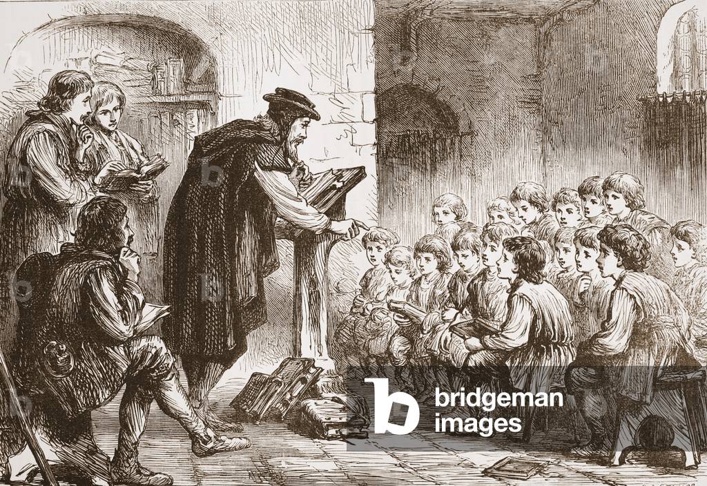 Froment's school at the Molard, illustration from 'The History of Protestantism' by James Aitken Wylie (1808-1890), pub. 1878 (engraving)