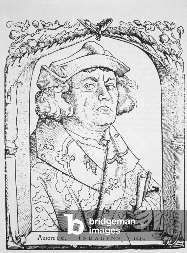 Portrait of John of Indagine, after Hans Baldung Grien, from 'Chiromantia' by Ioannes ab Indagine, Strasburg 1