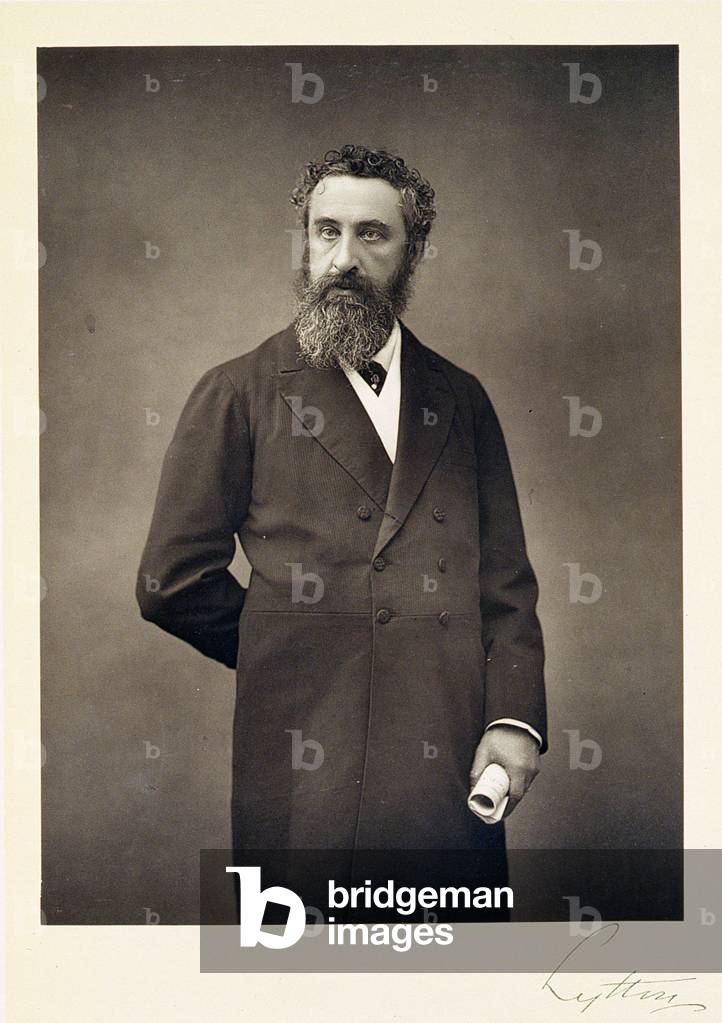 Portrait of Edward Robert Bulwer-Lytton, 1st Earl of Lytton (1831-91) (b/w photo)