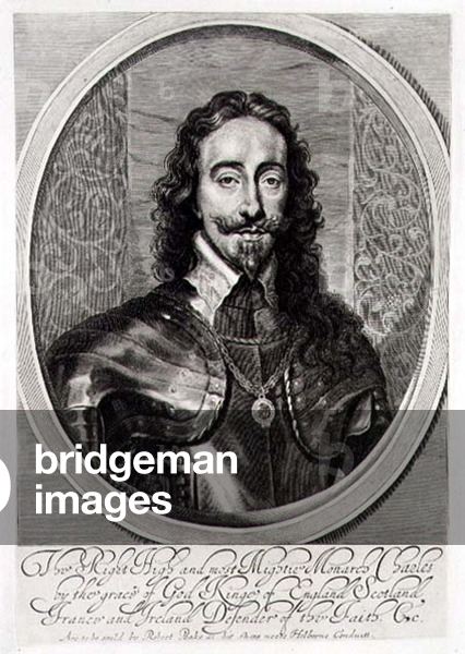 Portrait of Charles I (1600-49) engraved by William Faithorne (1616-91) 1658 (engraving)