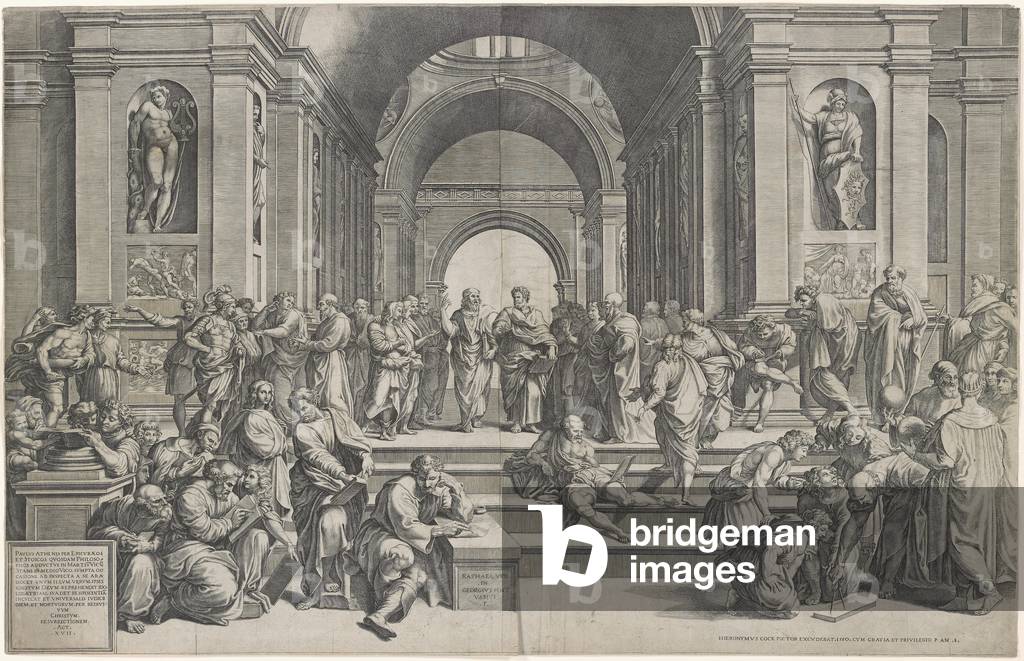 The School of Athens. Pub. 1550 (engraving)