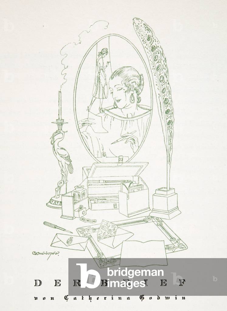 Der Brief by Catherina Godwin, from Styl, pub.1922 (pochoir print)