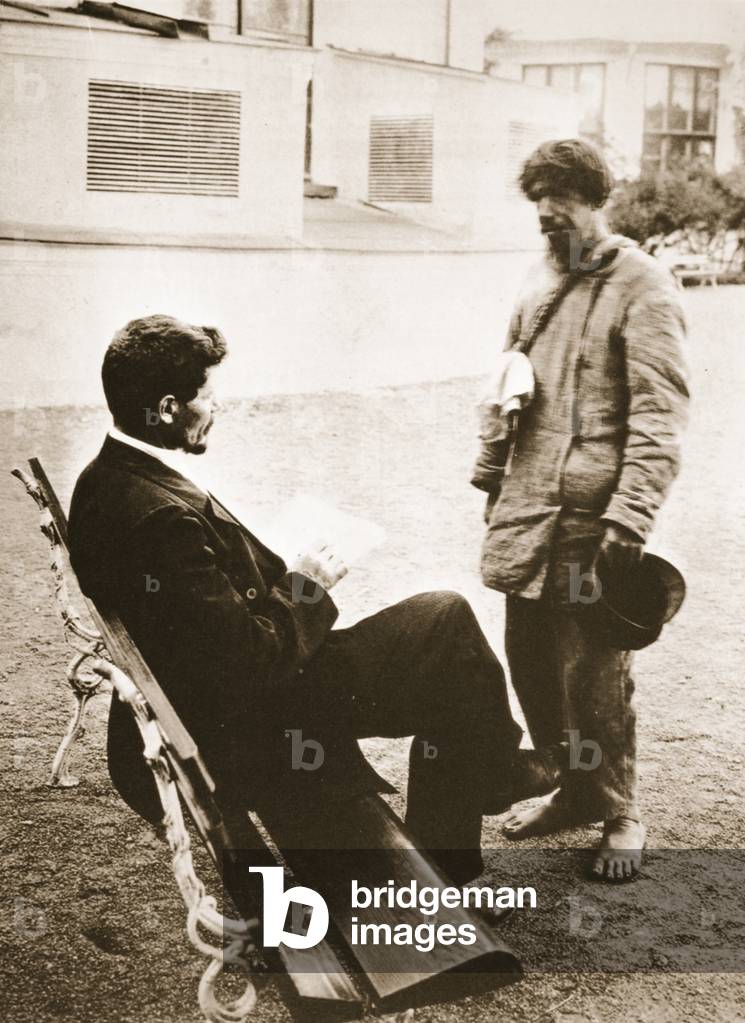 A member of the Duma takes a complaint from a Kodak (sepia photo)