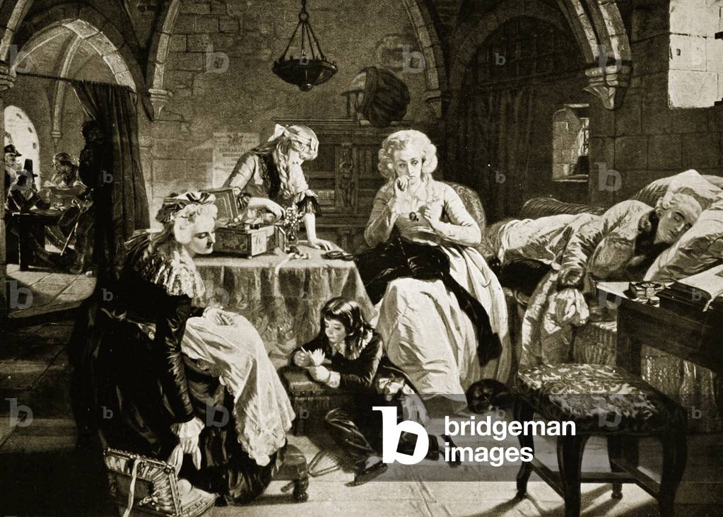 Louis XVI and his family in the Temple, illustration from 'Hutchinsons's History of the Nations', c.1915 (litho)