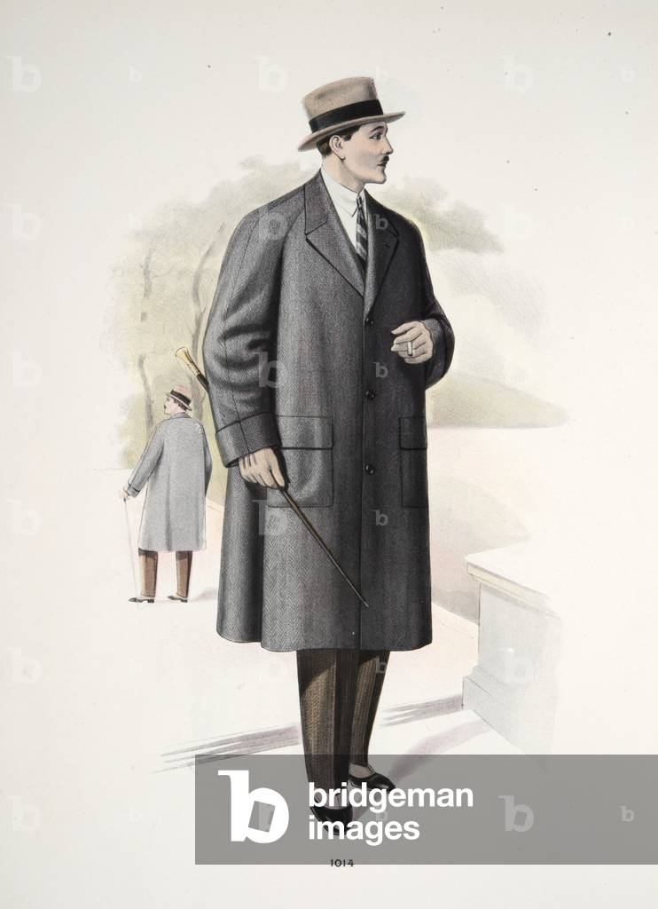 Gentleman's Overcoat, illlustration from Mode Officielle, pub. 1928 (colour litho)