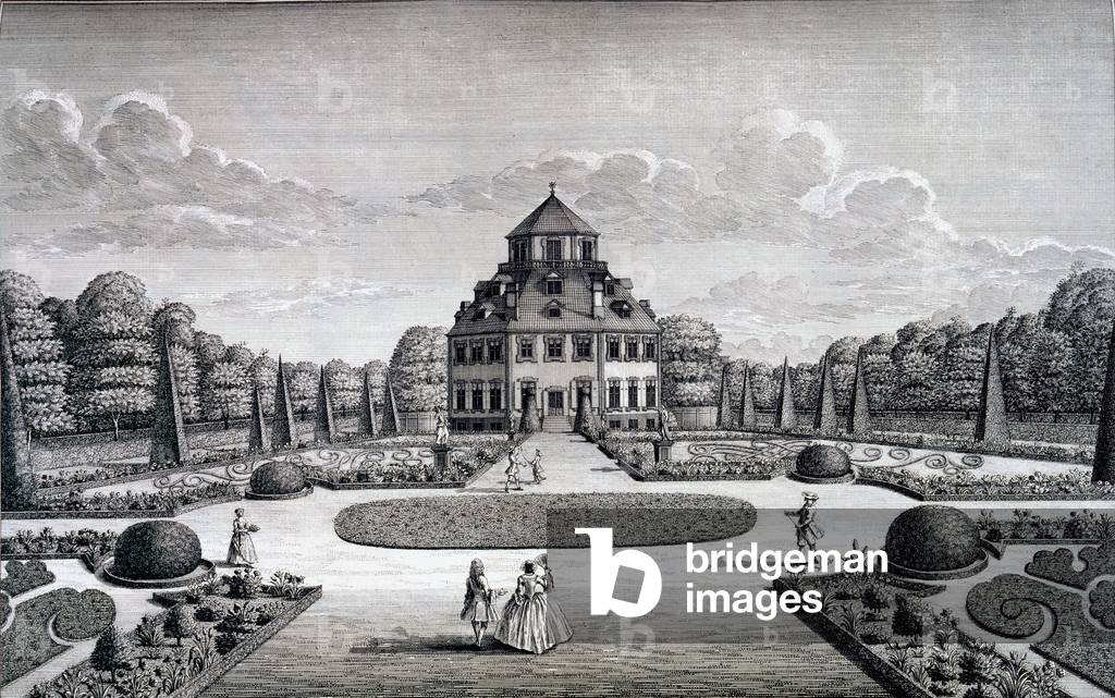 View of Frydenlund House and Garden (engraving)