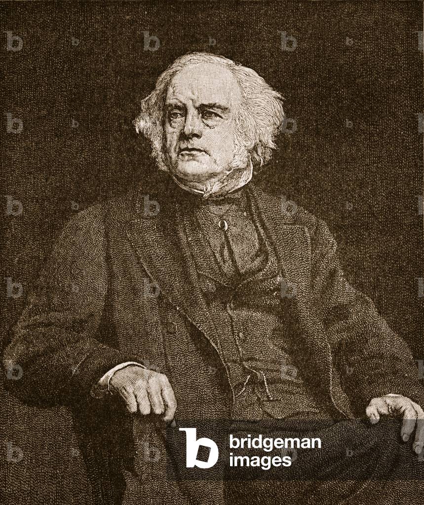 John Bright, illustration from 'Cassell's Illustrated History of England' (engraving) (sepia photo)