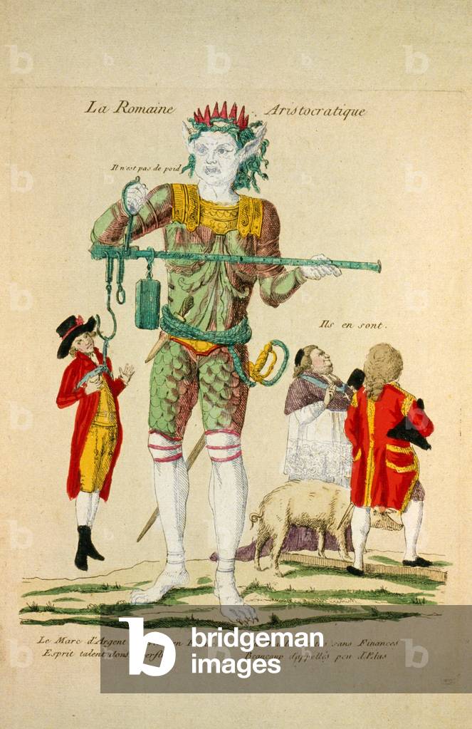 La Romaine Aristocratique, pub. 1789 (hand coloured engraving)