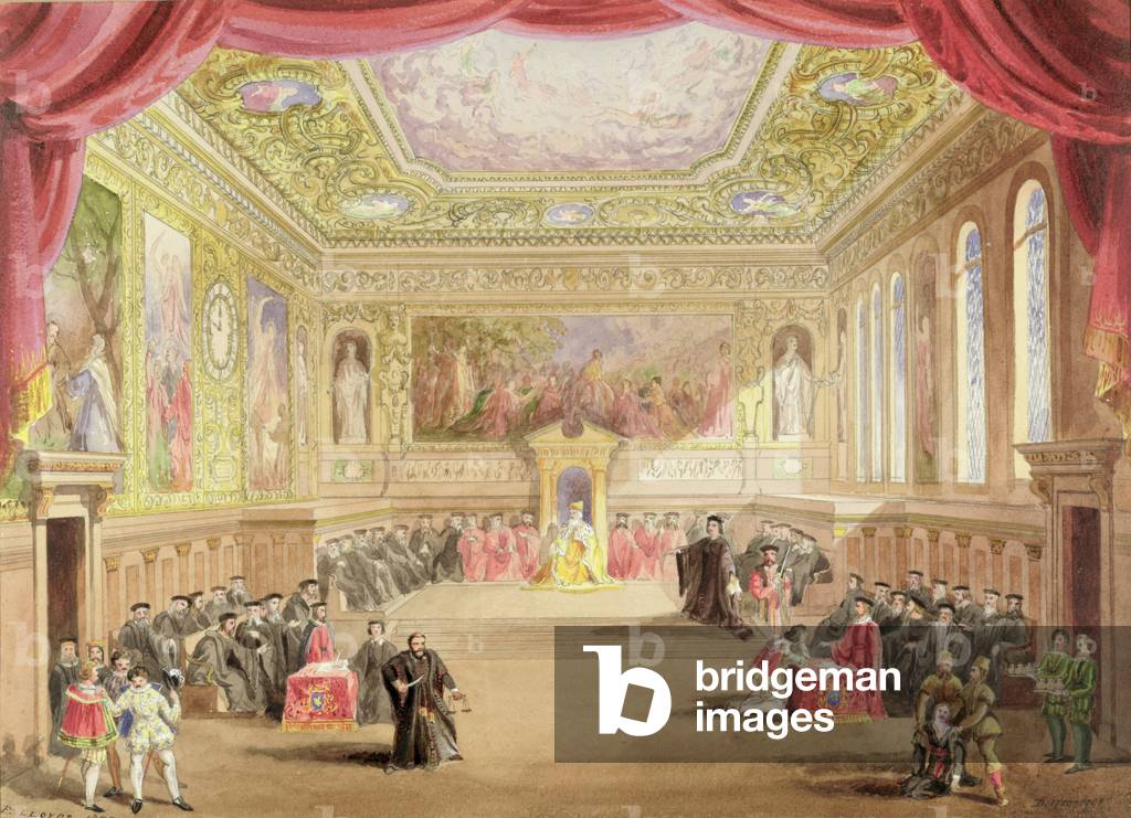 il processo, atto IV, Scena I da Charles Kean produzione di 'The Merchant of Venezi', Princess Theatre, Londra