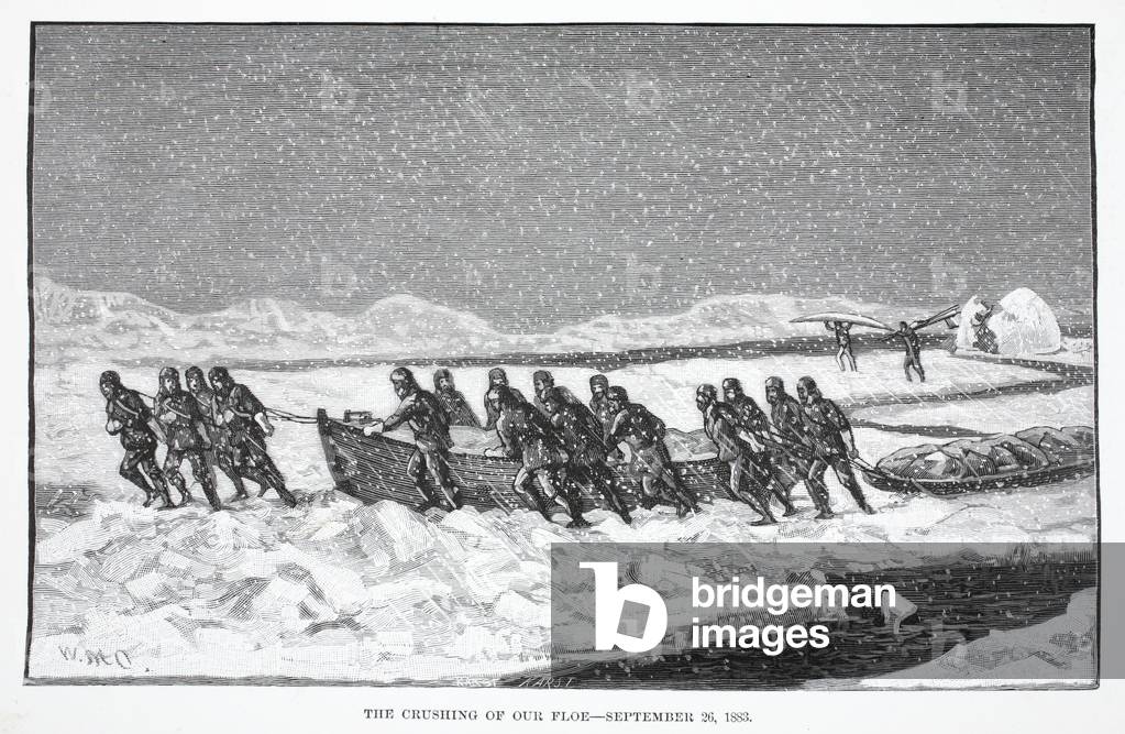 The Crushing of our Floe, September 26, 1883, pub. London 1886 (engraving)