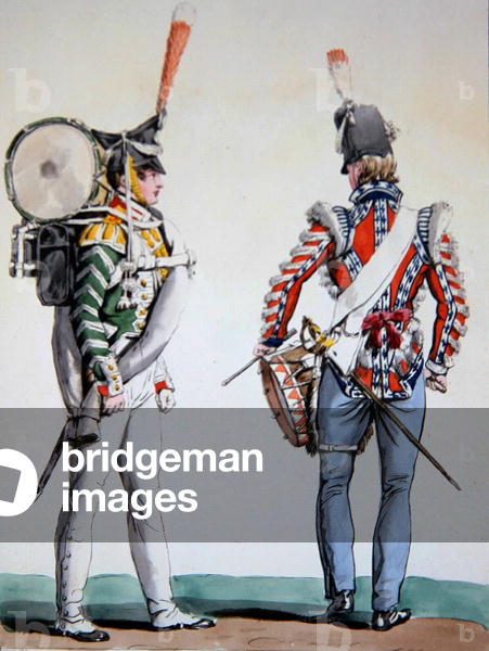 English and Russian drummers (litho)