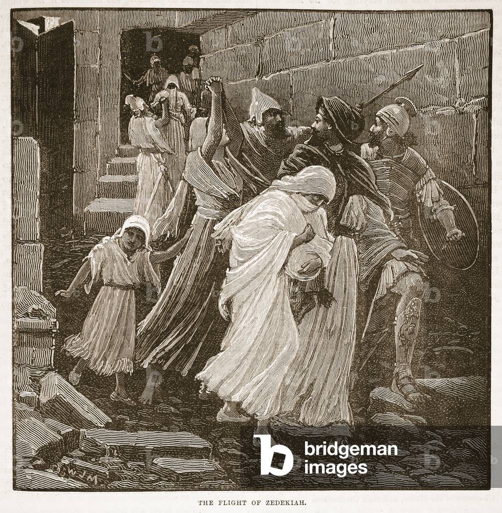 The flight of Zedekiah (litho)