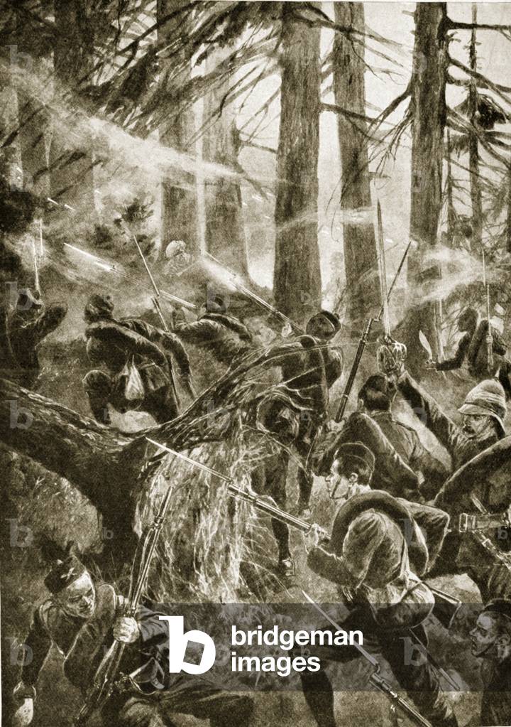 Driving the Afghans from their mountain fastnesses (litho)