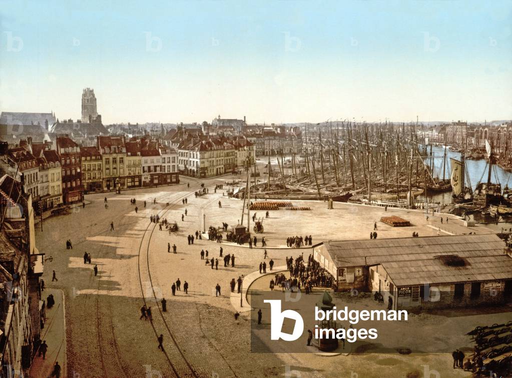 View of Dunkirk Port, 1890-1900 (chromolitho)