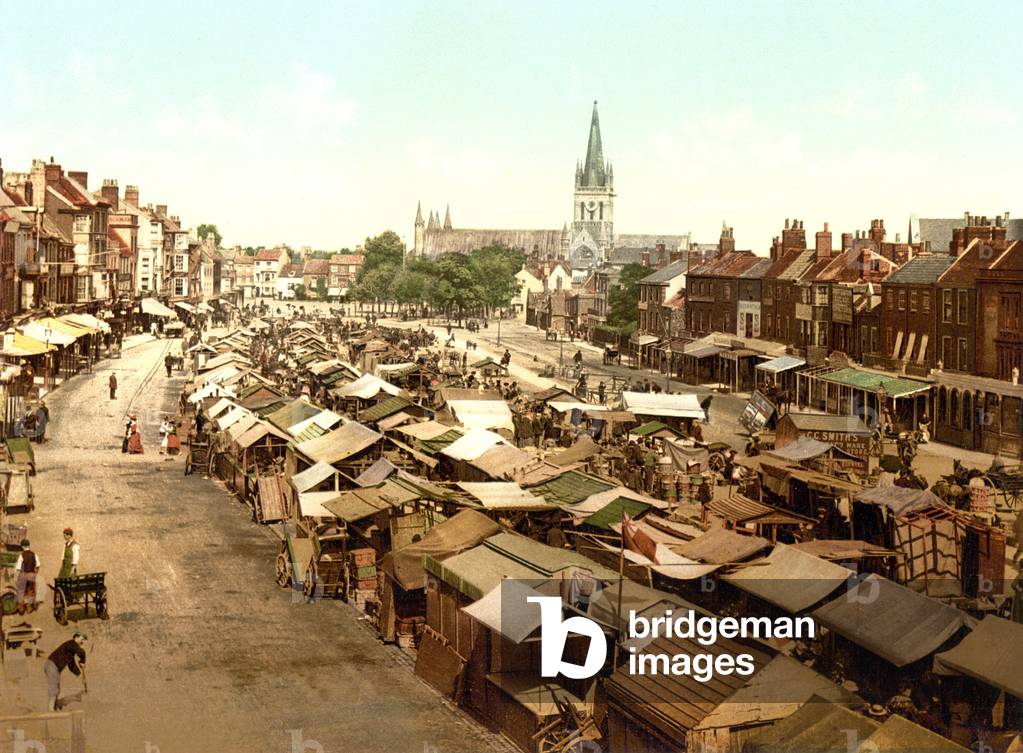 The Market, Yarmouth (hand-coloured photo)