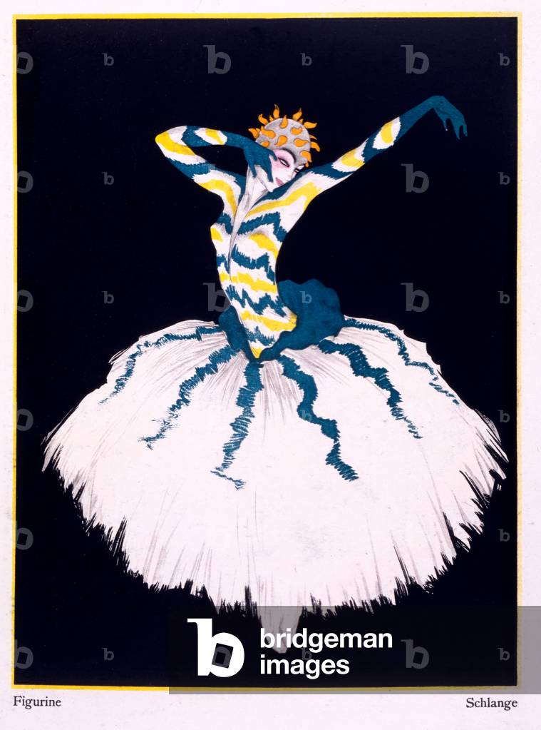 Snake costume, 1920 (colour litho)