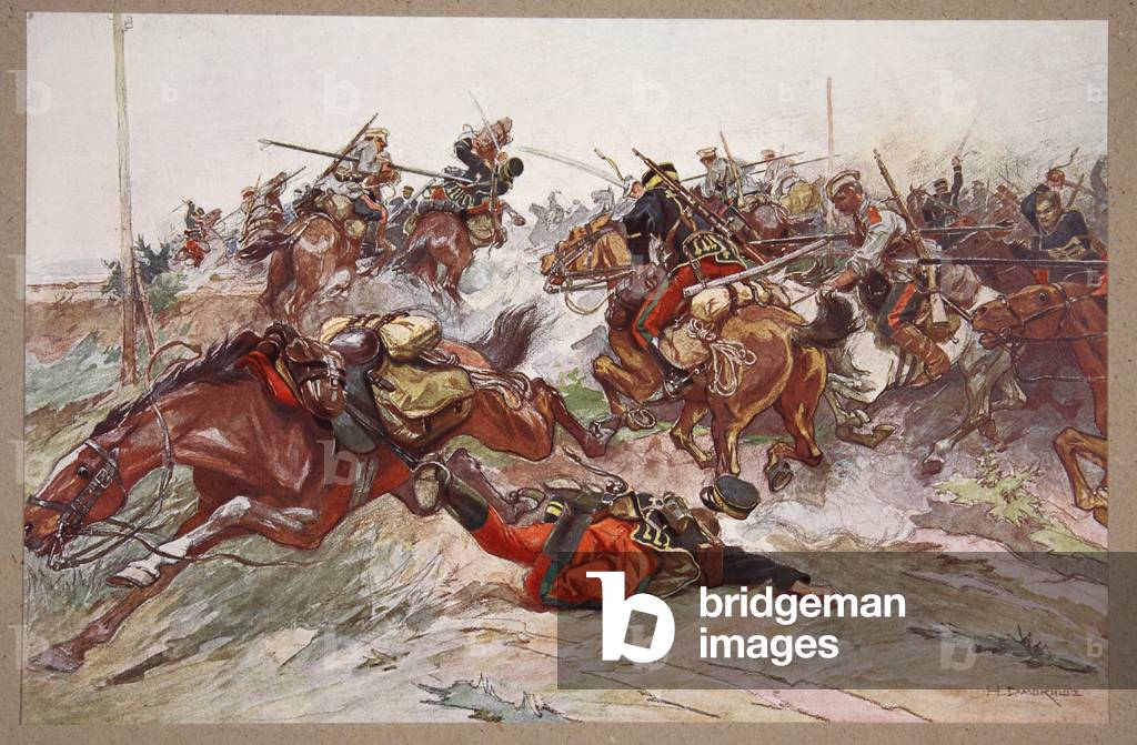 The Battle of Wafangou, 17th May 1904, illustration from 'Manchuria: images from the Russo-Japanese War', edited by A. Martynoff, St. Petersburg, 1907 (colour litho)
