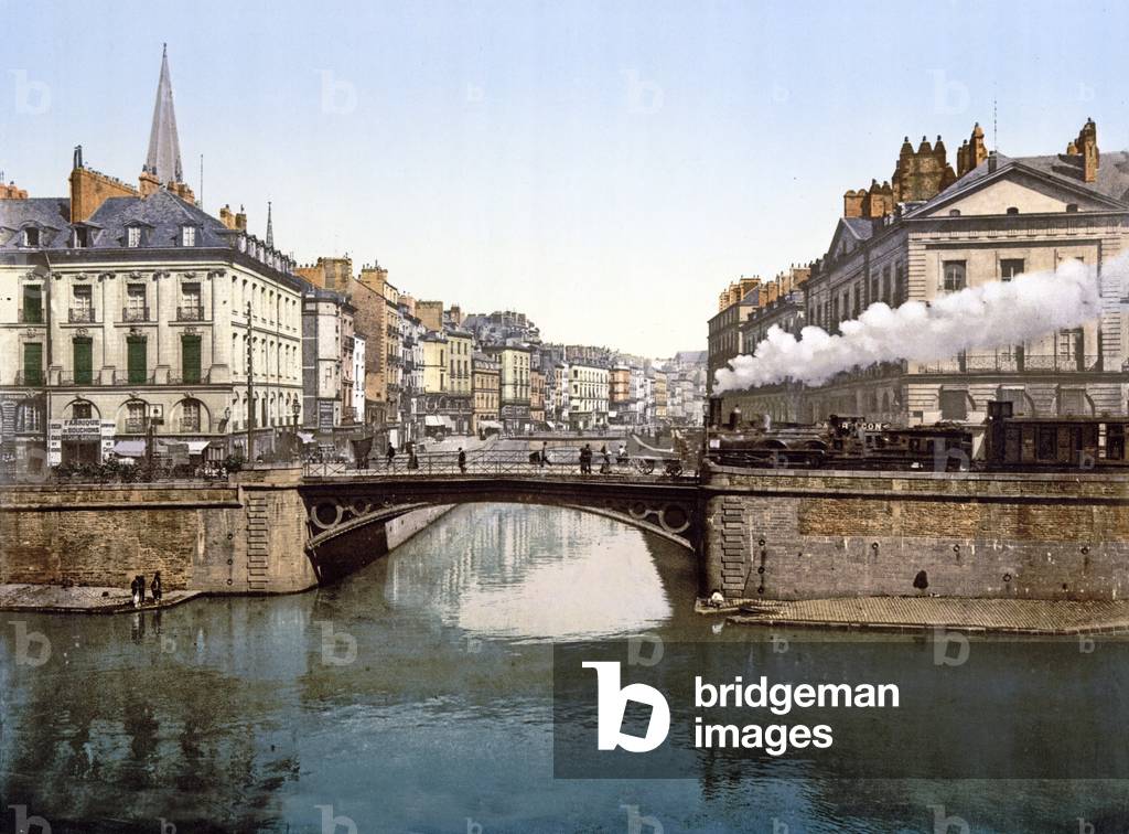 Confluence of Edre and Loire in Nantes, 1890-1900 (chromolitho)