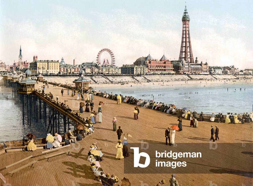 Blackpool from North Pier (hand-coloured photo)