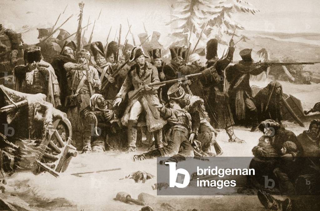 Marshal Ney Supporting the French Rearguard (litho)