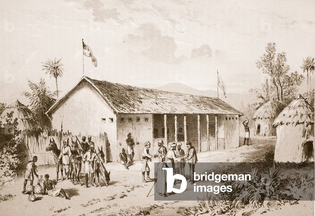 Visit of Arabs at Kwirara (litho)