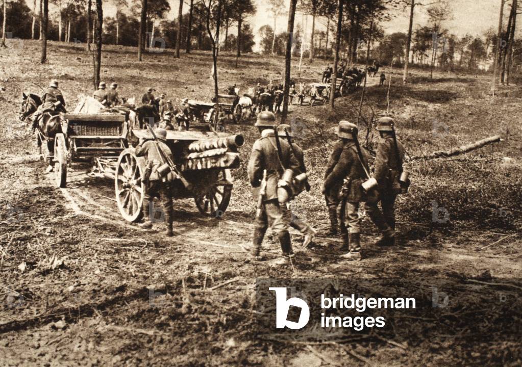 The tremendous efforts of the French in the battle to recapture Kemmelberg was countered on our part only by fresher forces, 1918 (b/w photo)