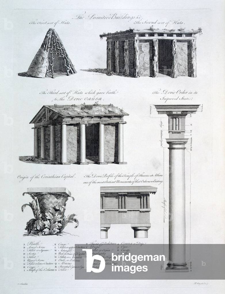 Architectural drawings from 'Treatise on Civil Architecture', 1768 (engraving)