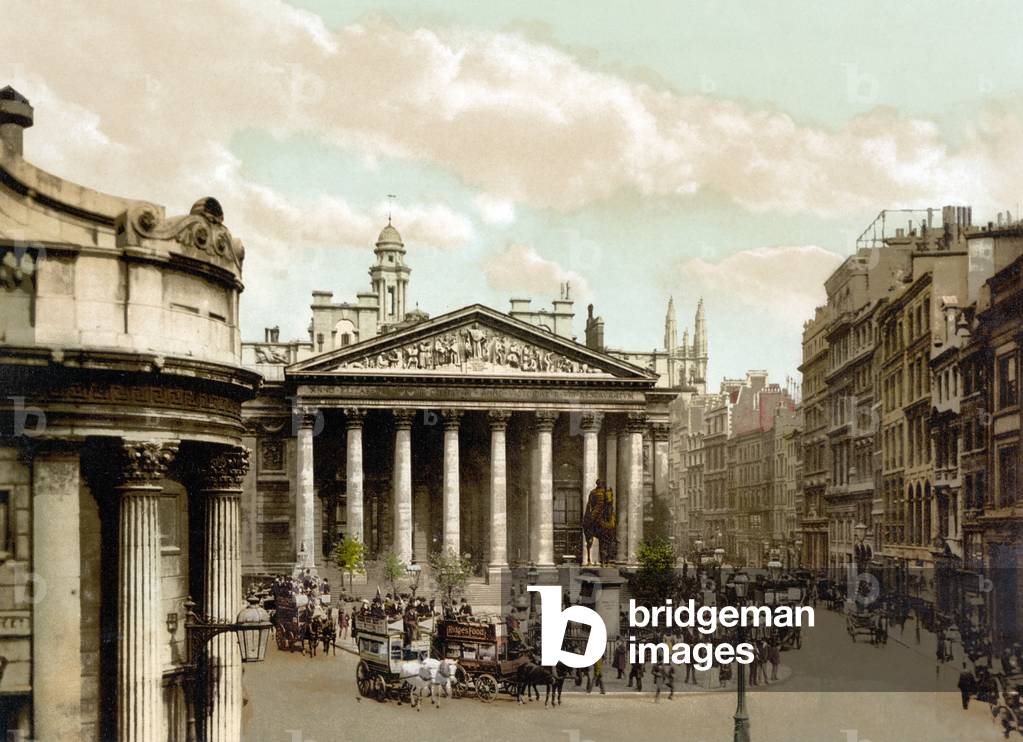 The Royal Exchange, London (hand-coloured photo)