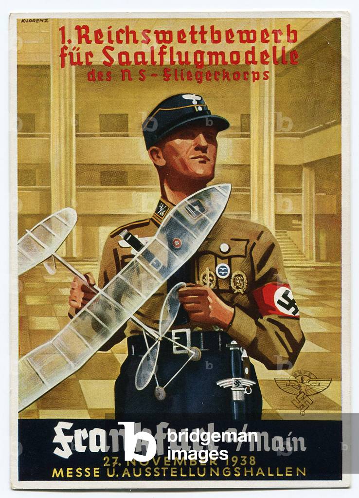 "Postkarte für den ersten nationalen Modellflugwettbewerb", 1938 von German School
