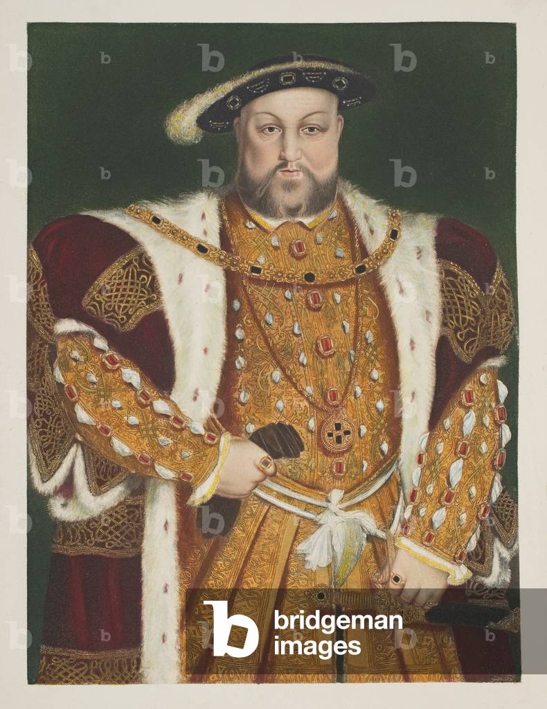 Portrait of Henry VIII (1491-1547) aged 49, pub. 1902 (colour litho)