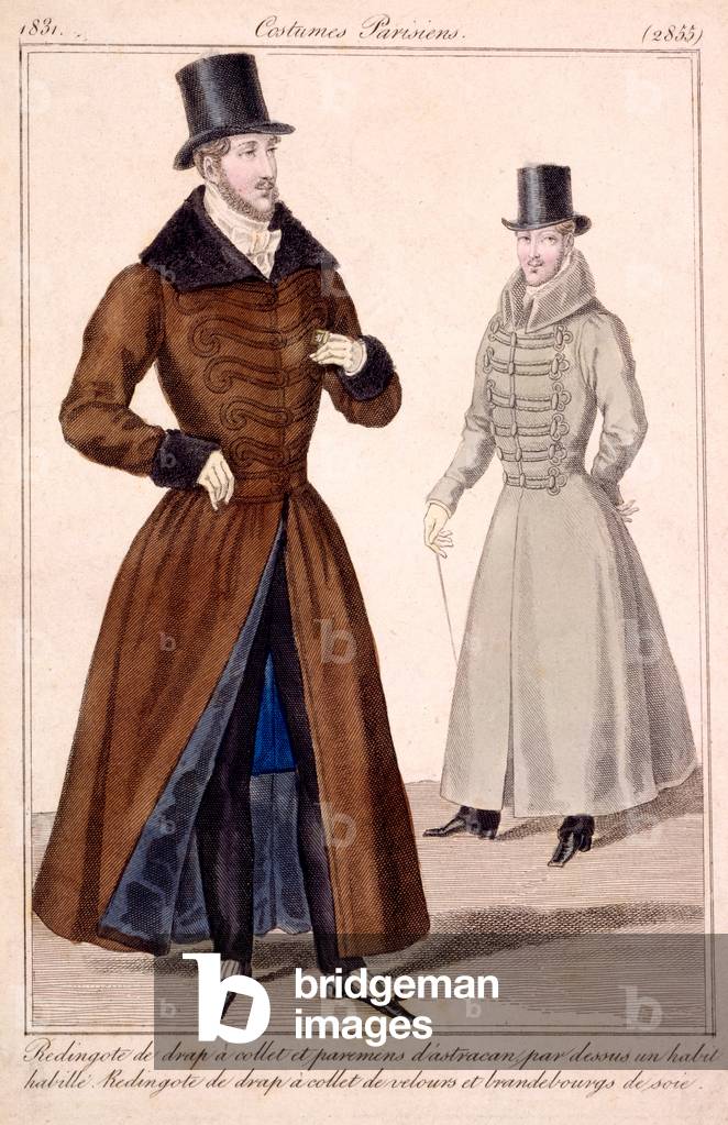 Gentleman's Winter Coats, from 'Costumes Parisiens' 1779 (coloured engraving)
