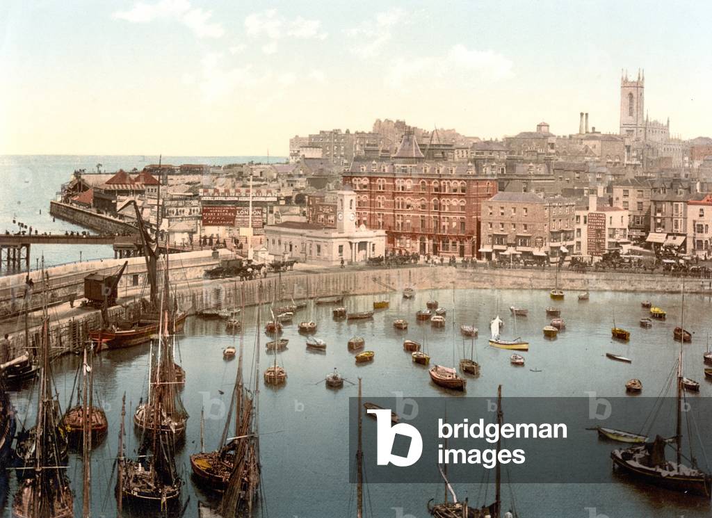 Margate from the Harbour (hand-coloured photo)