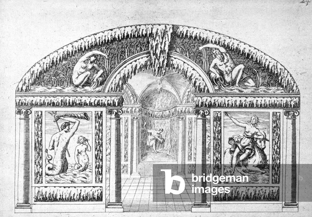 Grotto design from 'The Gardens of Wilton', published c.1645 (engraving)