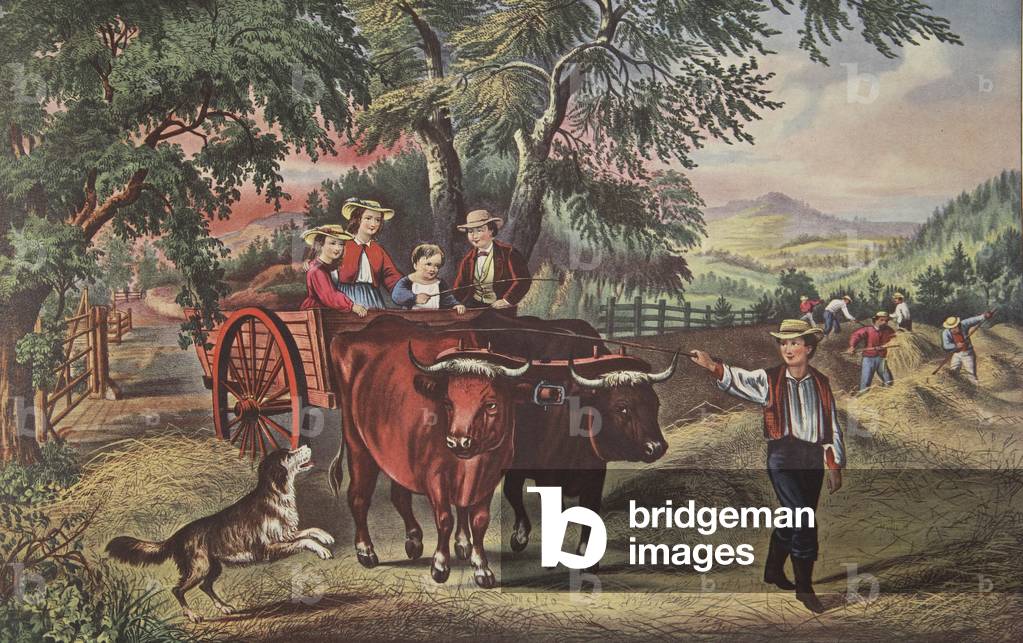 Haying-time, The First Load, pub. 1868, Currier & Ives (colour litho)