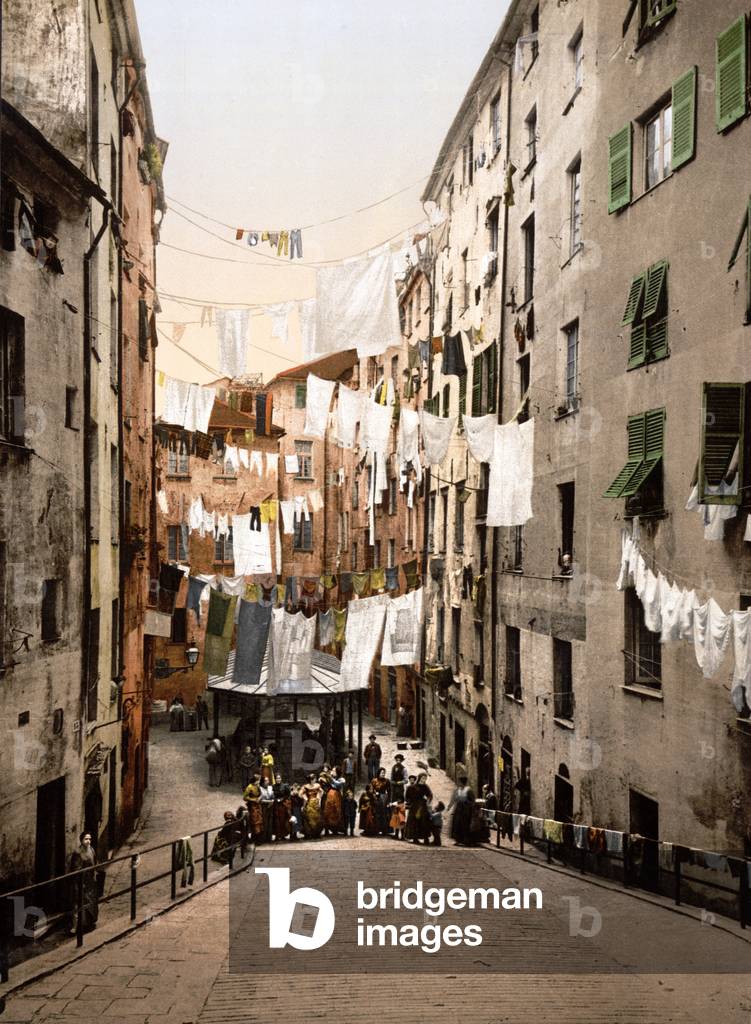 View of Genoa (hand-coloured photo)
