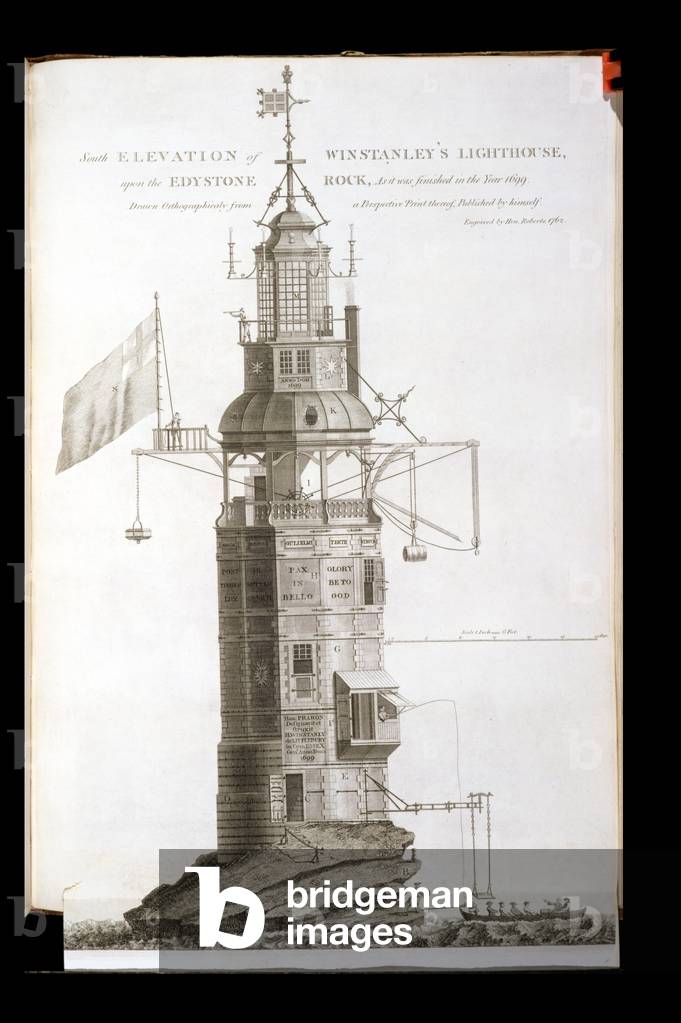 Edystone Lighthouse engraved by Henry Roberts (fl.1762), 1762 (engraving)
