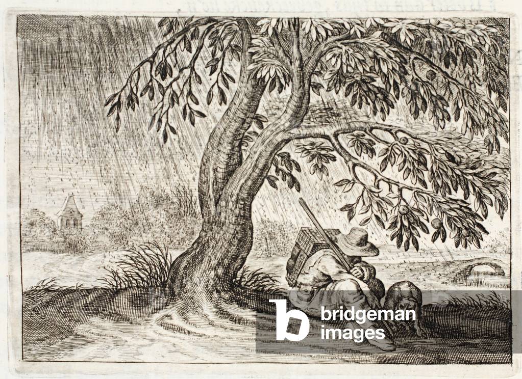Shelter, illustration from 'Emblemata of Zinne-werk' by Johannes de Brune (1589-1658), Jan Jacobs Schipper, Amsterdam, 1661 (engraving)