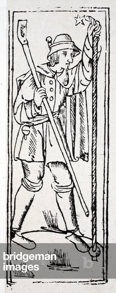 A shepherd practices his night watch (litho)