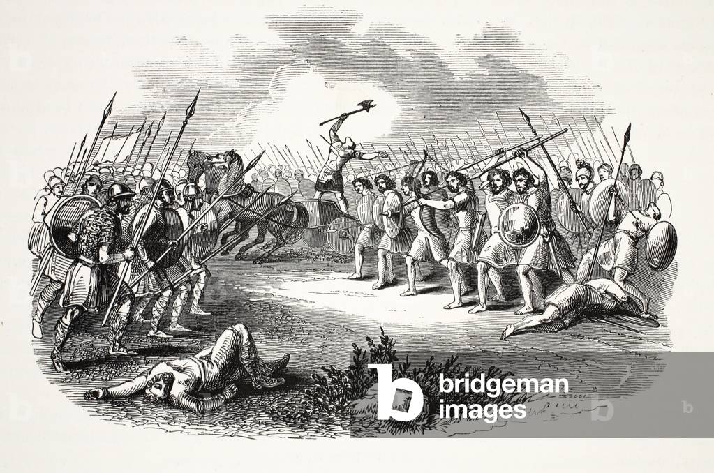 Battle of Rhuddlan Marsh, pub. 19th Century (steel engraving)
