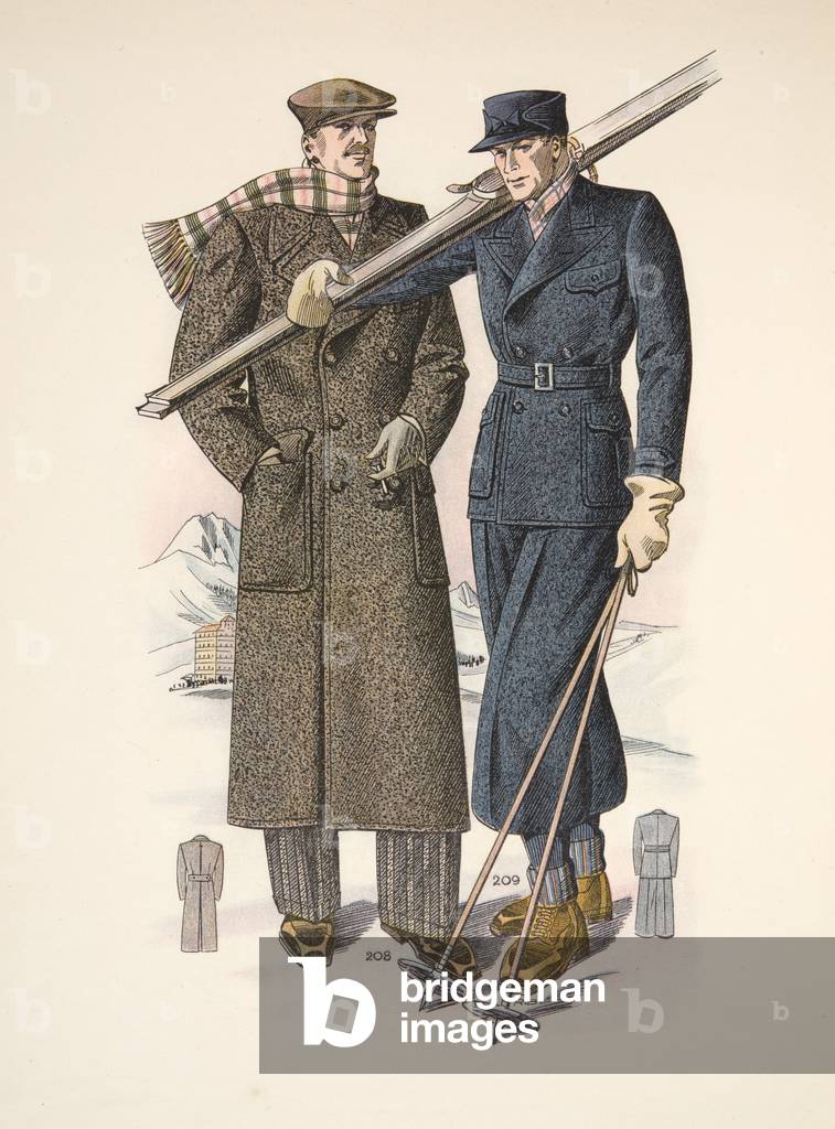 Winter Sport's Outfits, illustration from Mode Officielle, pub. 1936 (colour litho)