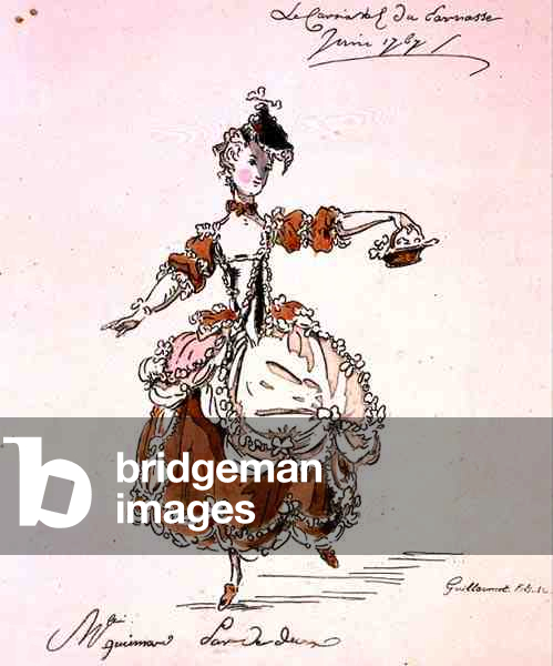 Miss Guimard as Terpsichore, in a libretto by Louis Fuzelier (1677-1752) composed by Mondonville, facsimile by A. Guillaumot Fils, 1767 (engraving)