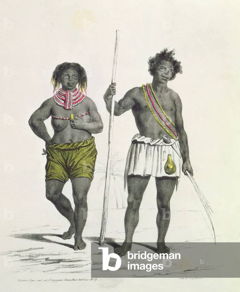 Idolatrous african from the Kingdom of Benguela, Angola, engraved by Godefroy Engelmann (1788-1839) (litho)