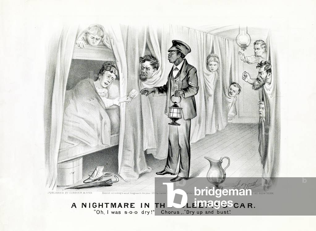 A Nightmare in the Sleeping Car: Oh, I was s-o-o dry! Chorus: Dry up and bust., published c.1875 (litho)