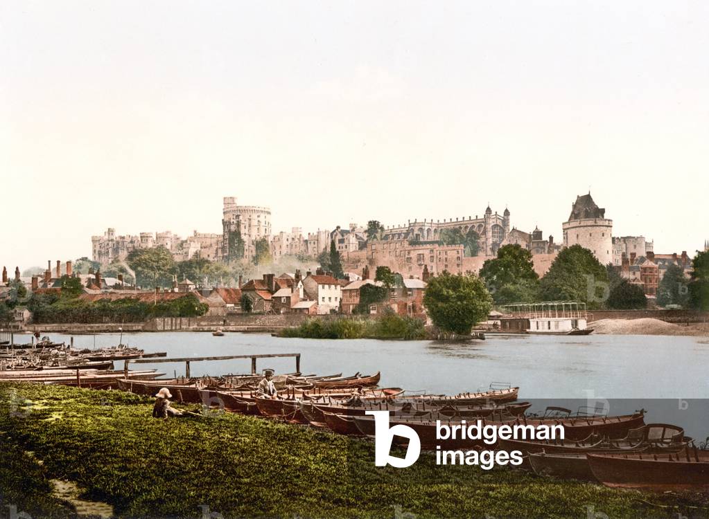 View of Windsor (hand-coloured photo)