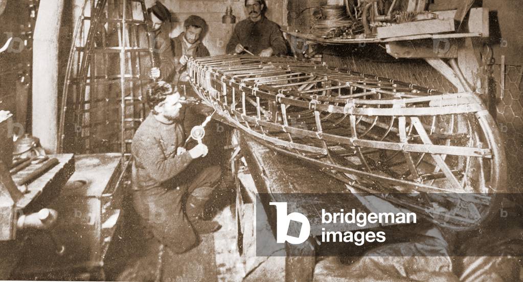 A light sectional boat was constructed, pub. London 1907 (b/w photo)