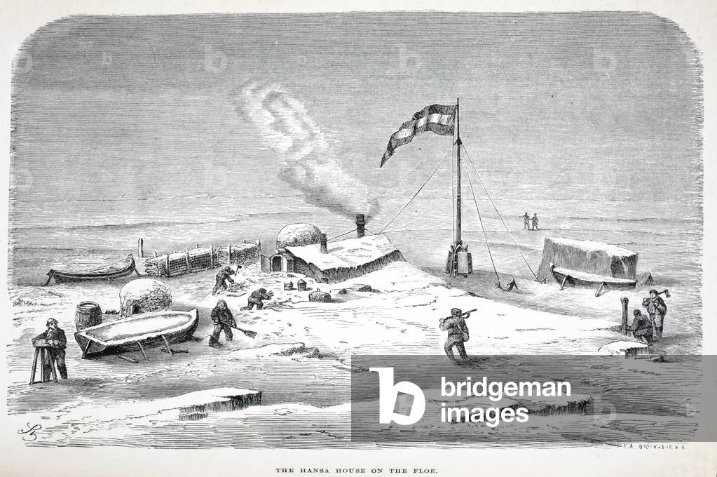 The Hansa House on the Floe, pub. London 1874 (woodcut)