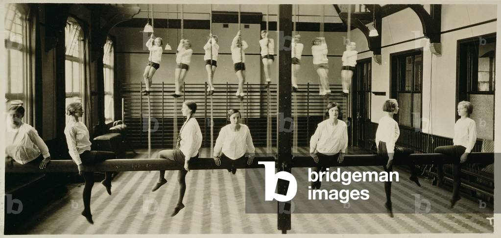 The Gymnasium, London Grammar School for Girls, 1936 (sepia photo)