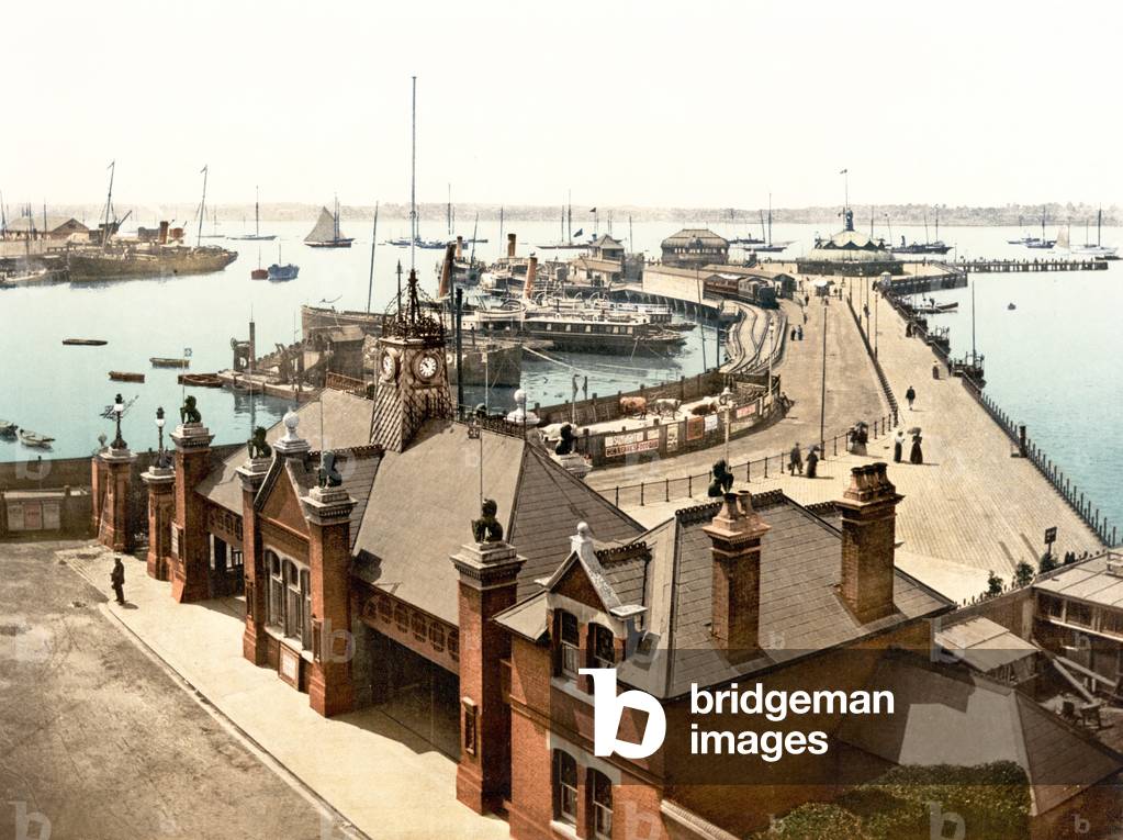 The Pier, Southampton (hand-coloured photo)