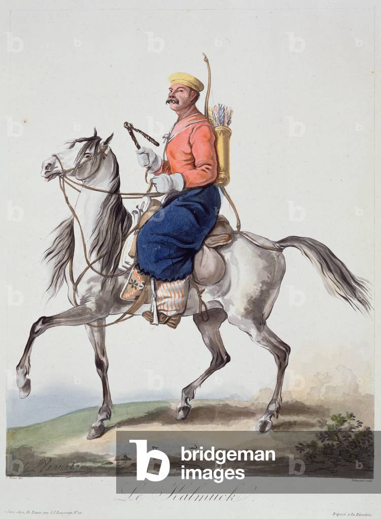 "Il Kalmyk (colore lito)", 19th Secolo di Carle Vernet