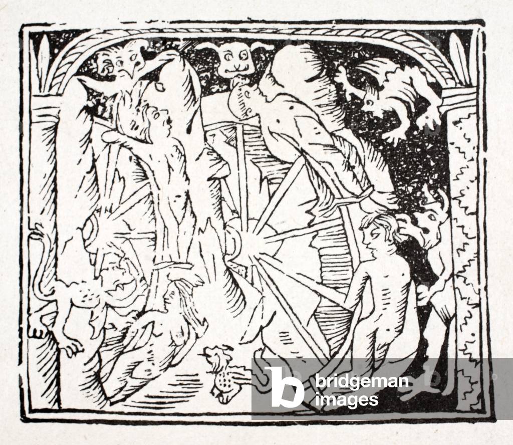 First: Lazarus what he's seen in hell - wheels like windmills on a mountain, rotating continually, holding the proud (litho)